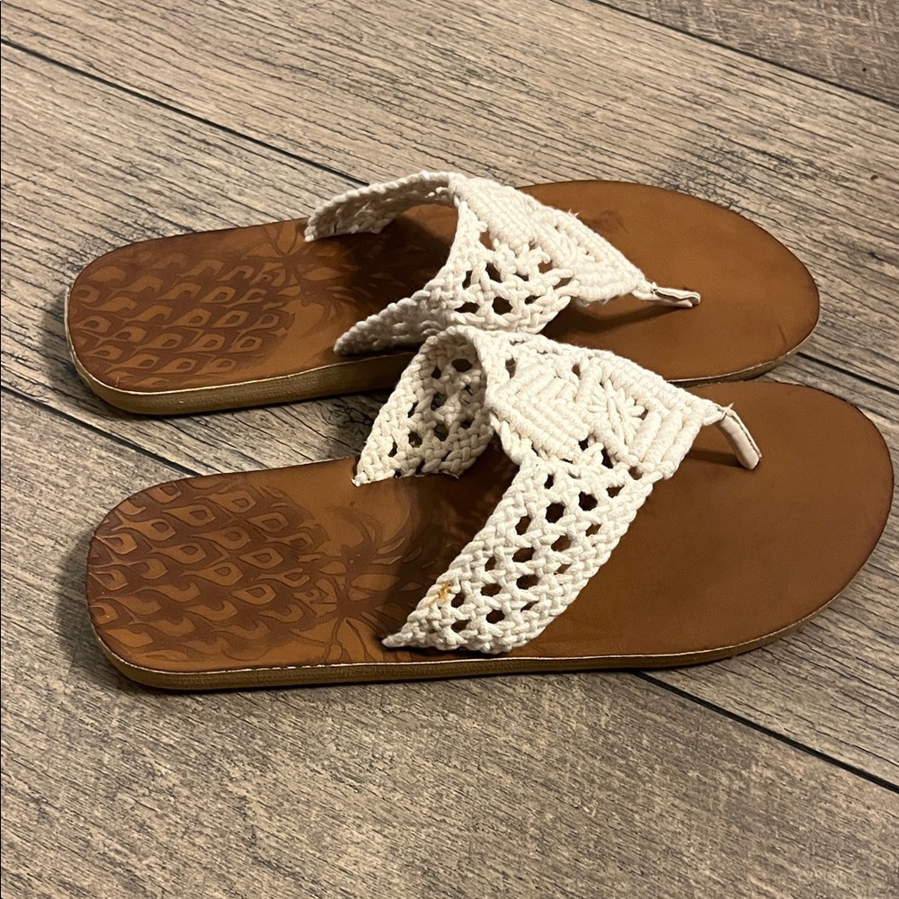 Elegant Off White Crochet Sandals - Picture 7 of 10